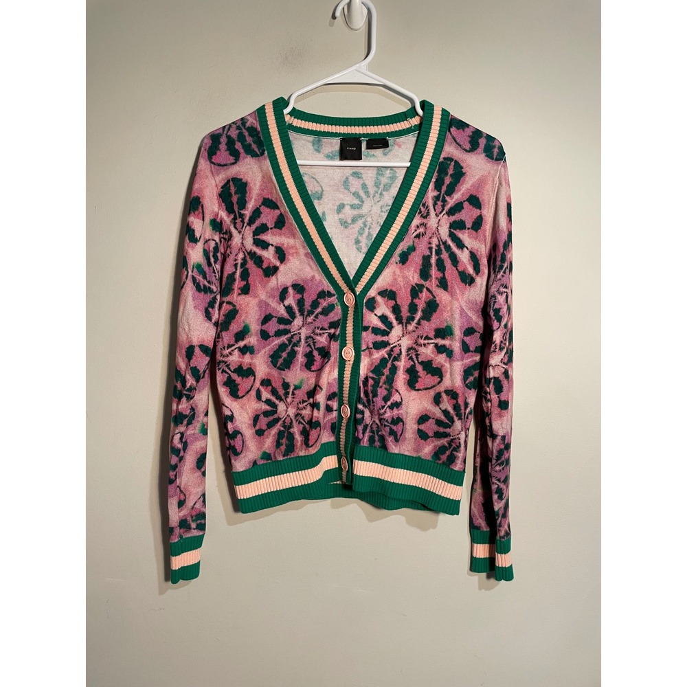 PINKO Puertollano‎ Tie-dye Button-front Cardigan In Pink Quiet Luxury Layering